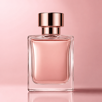 Elegant perfume bottle on a reflective surface